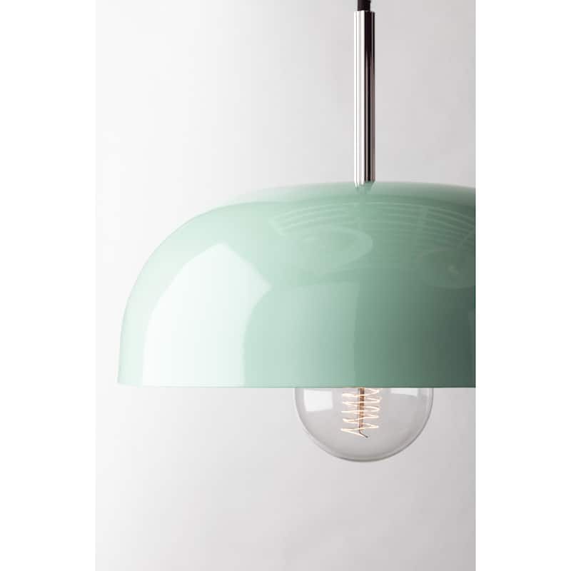Mitzi by Hudson Valley Avery 1-light Polished Nickel Large Pendant, Mint Metal