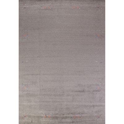 Gray Gabbeh Oriental Area Rug Handmade Tribal Wool Carpet - 9'4" x 12'6"