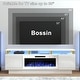 preview thumbnail 52 of 54, BOSSIN 70" Modern Electric Fireplace TV Stand, with Electronic Flame and LED Lights, High Gloss Finish Entertainment Center