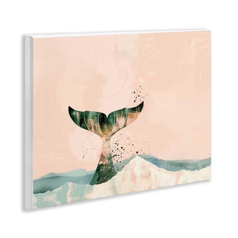 Stupell Pink Abstract Whale Tail Wall Plaque Art Design By Arlington Prints