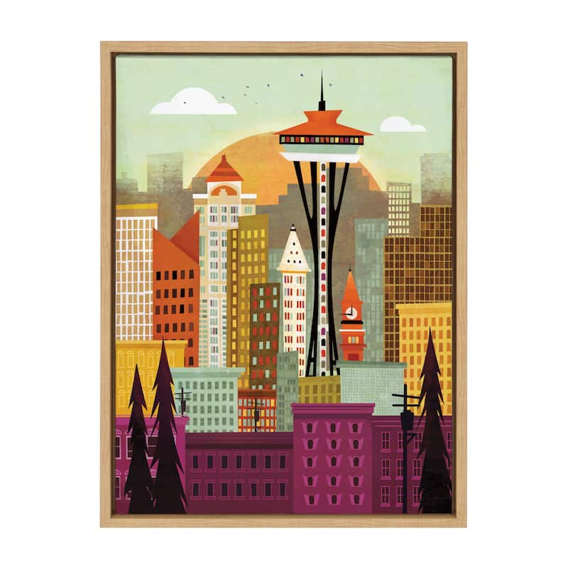 Kate and Laurel Sylvie Seattle Framed Canvas by Amber Leaders Designs