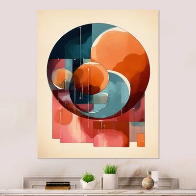 Designart "Abstract Shapes And Line Artwork I" Abstract Metal Wall Art