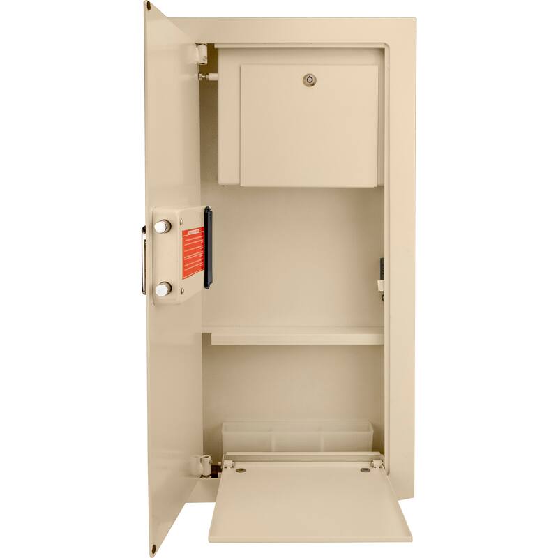 0.82 cubic ft left open beige biometric wall safe