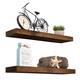 Rustic Wooden Floating Wall Shelves (Set of 2)