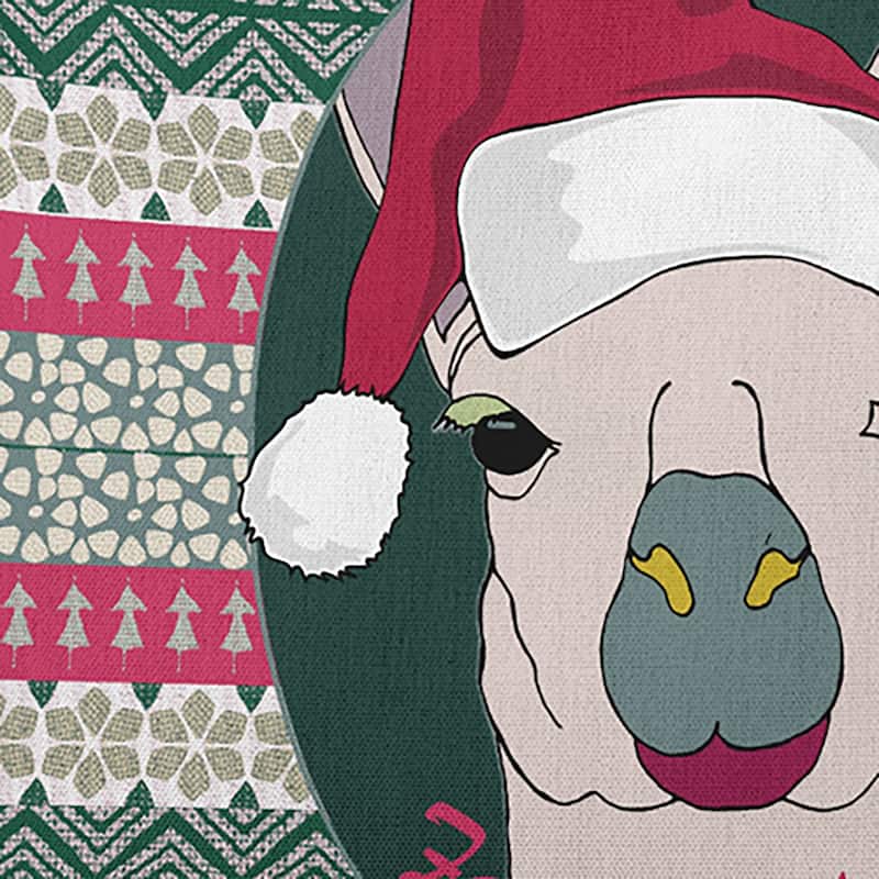 Fa La Llama Christmas Indoor/Outdoor Throw Pillow