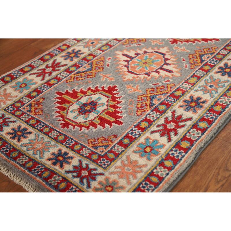 Kazak Oriental Accent Foyer Rug Hand-Knotted Wool Carpet - 2'0"x 3'0"