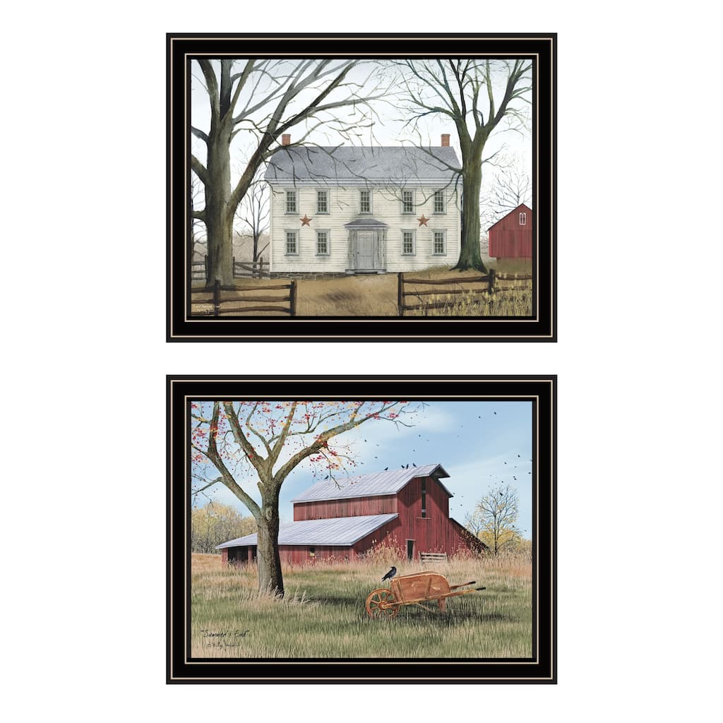 2-Piece Framed Wall Art Set - Early American Homestead, Black Frame