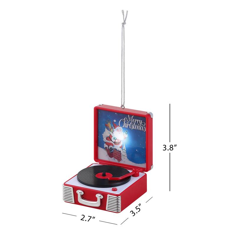 3.8" Retro Vinyl Record Player Ornament