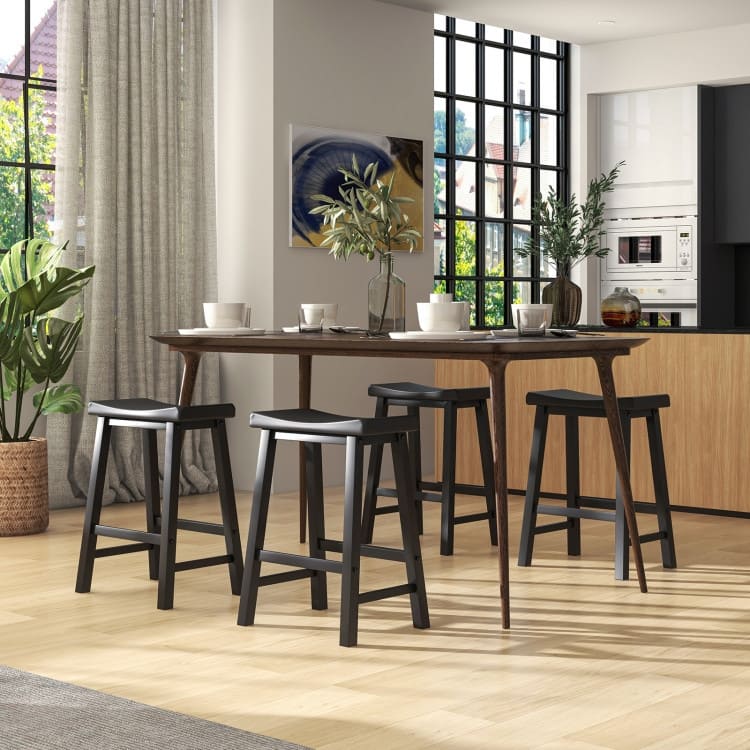 Set of 2 Classic 24 Inch Backless Counter Height Stools for Kitchens - 18" x 14" x 24" (L x W x H)