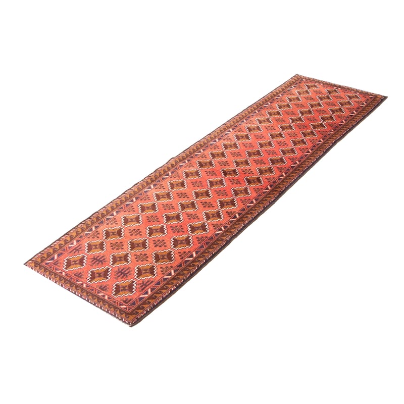 ECARPETGALLERY Hand-knotted Teimani Red Wool Rug - 2'6 x 9'3