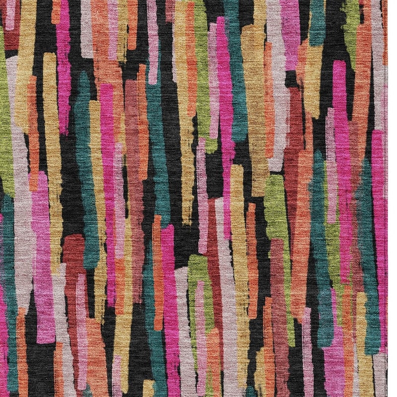 HomeRoots Striped Transitional Rectangle Outdoor Rug