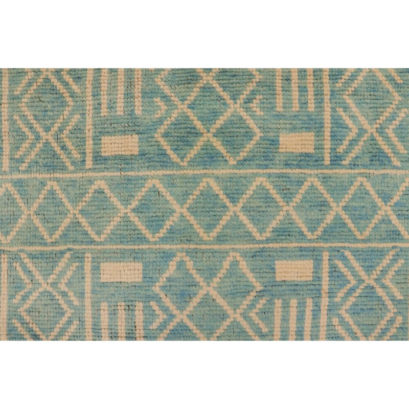 Boho Chic Balochi Ferguson Blue/Beige Hand Knotted Wool Rug - 3'2'' x 5'1''