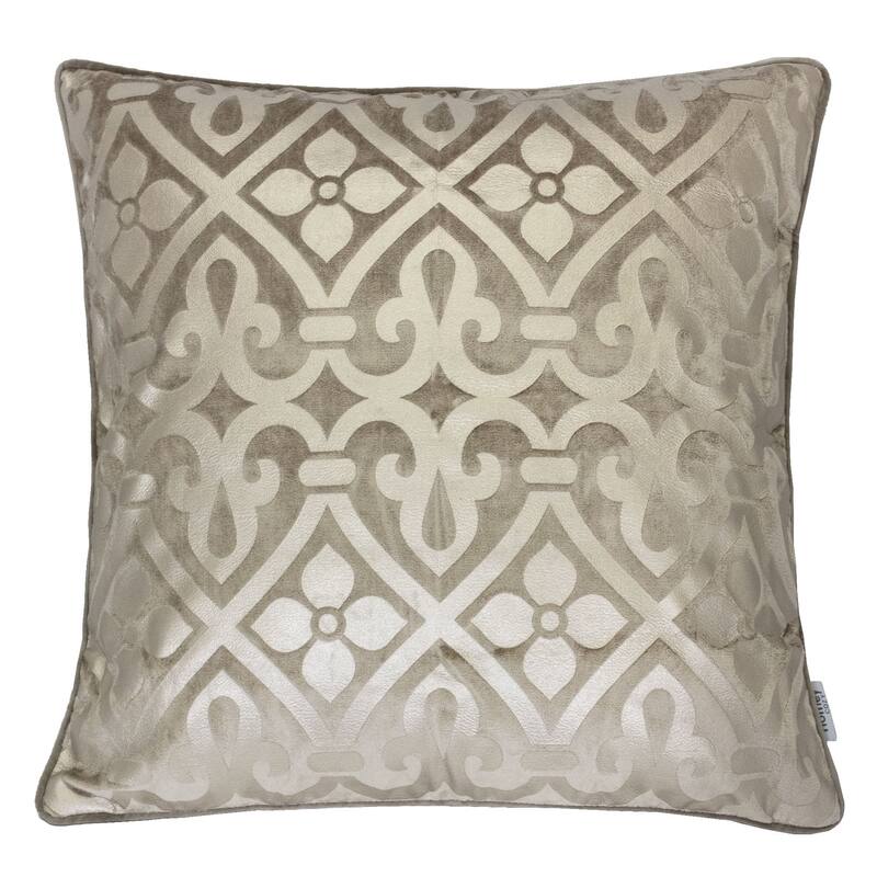 Homey Cozy Foil Print Vintage Throw Pillow Cover & Insert - Brown