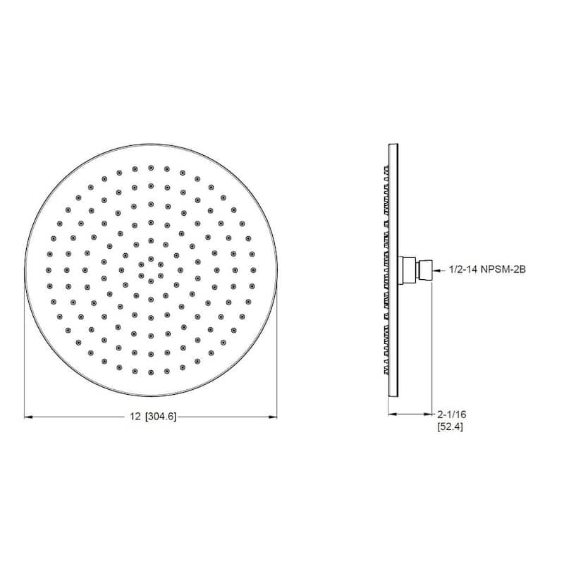 Pfister USH-05SHW Modern Round 1.75 GPM Single Function Rain Shower