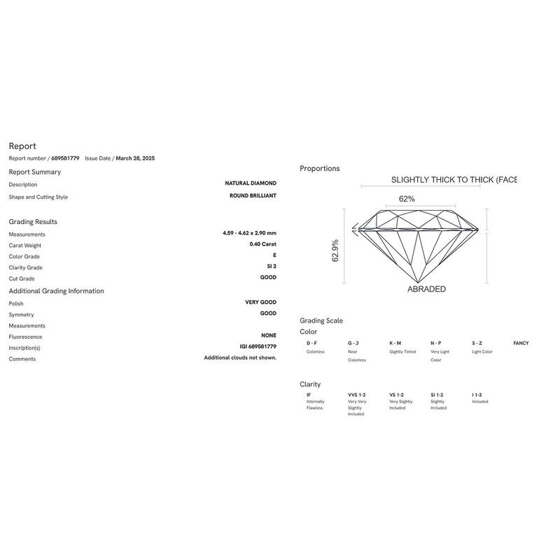 Bliss Diamond .65Ct Certified Diamond Engagement Ring White Gold