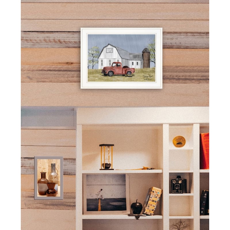 TrendyDecor4U Farmhouse "Spring Rain" Framed Print Wall Art by Billy Jacobs - Spring Color