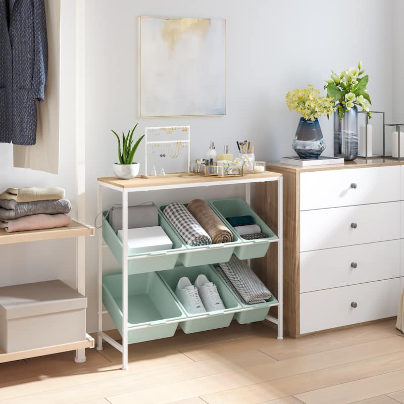 Seville Classics 6-Bin Organizer, 32.5" W x 14.2" D x 30.5" H