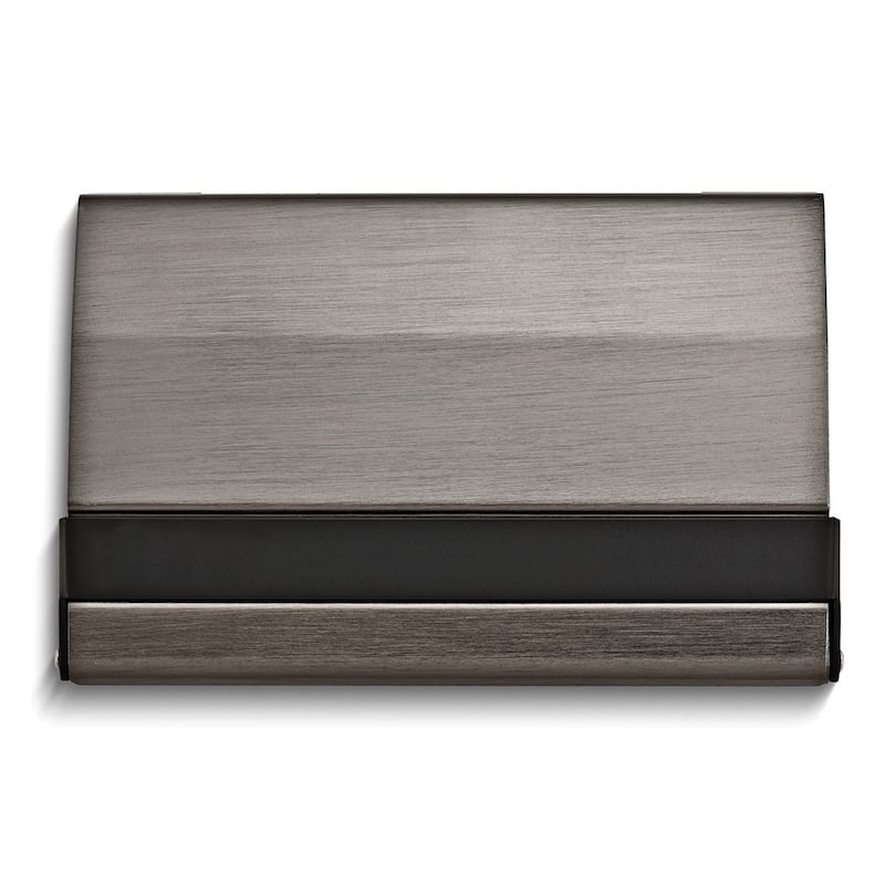 Curata Nickel-Plated and Black Finish Business Card Case