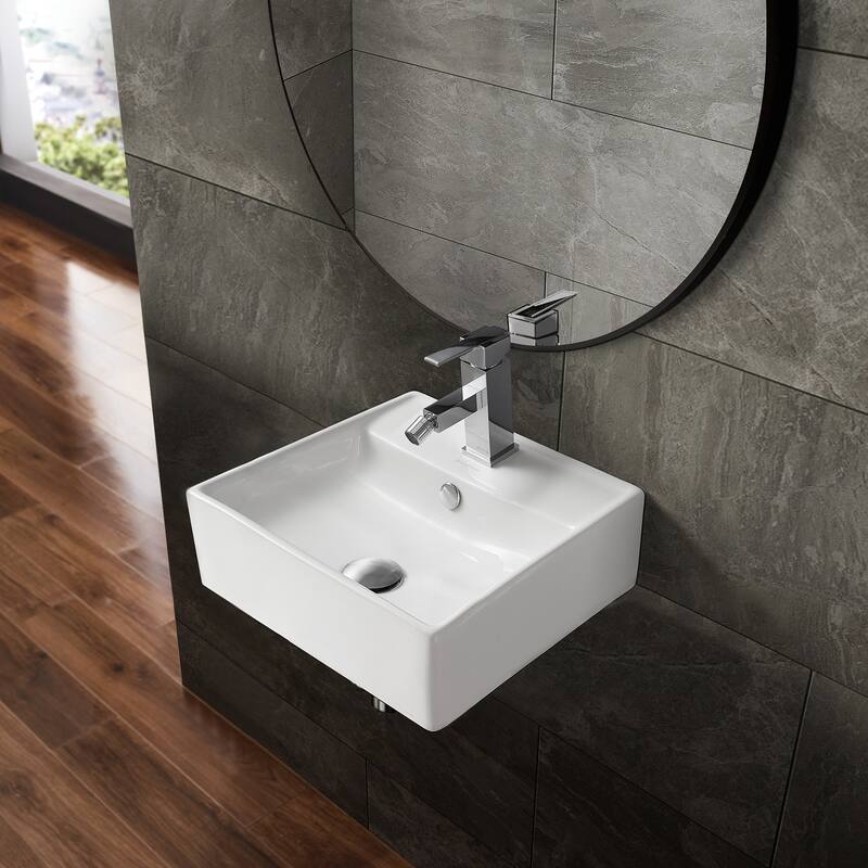Claire Compact Ceramic Wall hung Sink - White