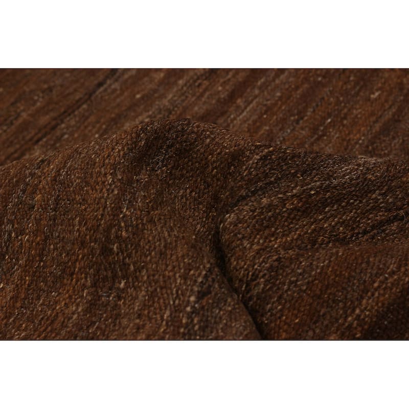 ECARPETGALLERY Flat-Weave Ankara FW Brown Wool Kilim - 6'11 x 10'2