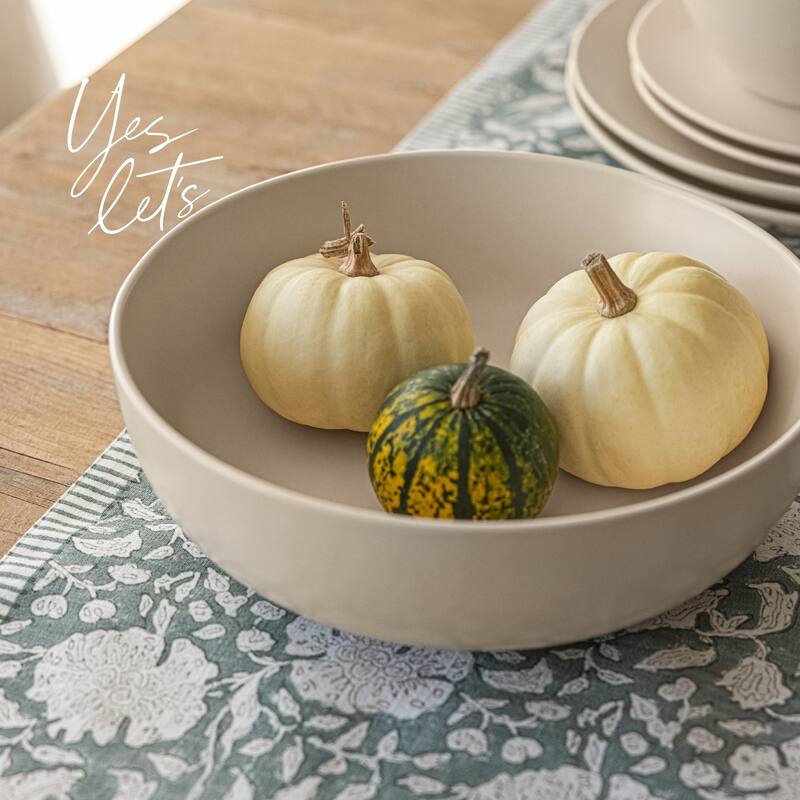 over&back Coupe Semi-Matte Stoneware Low Serving Bowl, 3.2qt