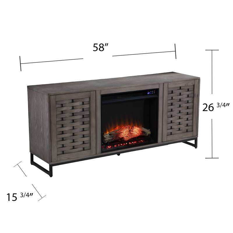 SEI Furniture Akehurst Electric Fireplace TV Stand with Storage
