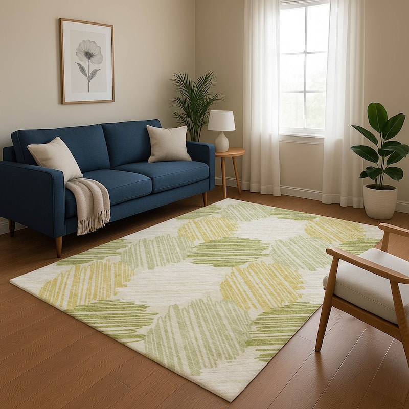 Premium Washable Super Soft Casual Contemporary Mayfield Rug - Green - 2'6" x 3'10"