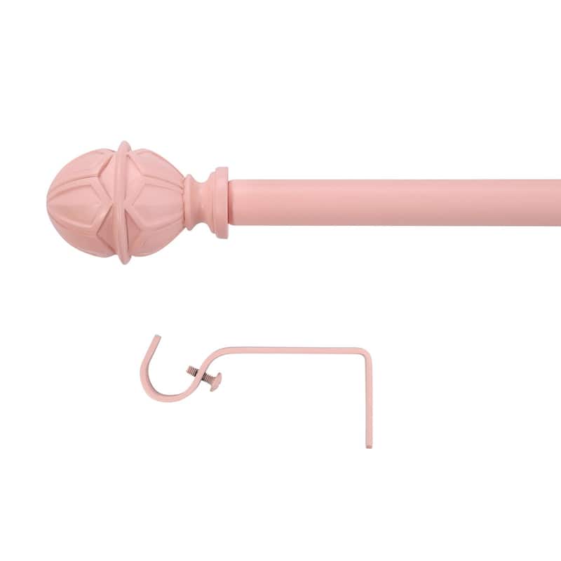 Acroma Metal Adjustable Single Modern Curtain Rod Pink.