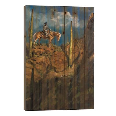 An Old Stray Print On Wood by Jan Perley - Multi-Color