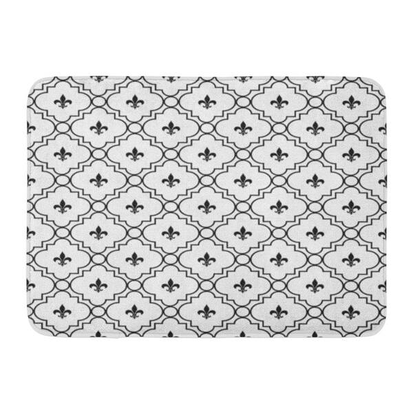 Shop French And Black Fleur De Lis Pattern That Is Royal Royalty Abstract Doormat Floor Rug Bath Mat 23 6x15 7 Inch Multi On Sale Overstock 31779512
