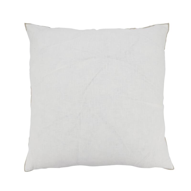Stonewashed Stitched Edge Throw Pillow - 20"x20" - Feather Down - Ivory