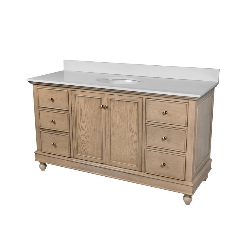 Bella 60-inch Single Vanity with Engineered White Top