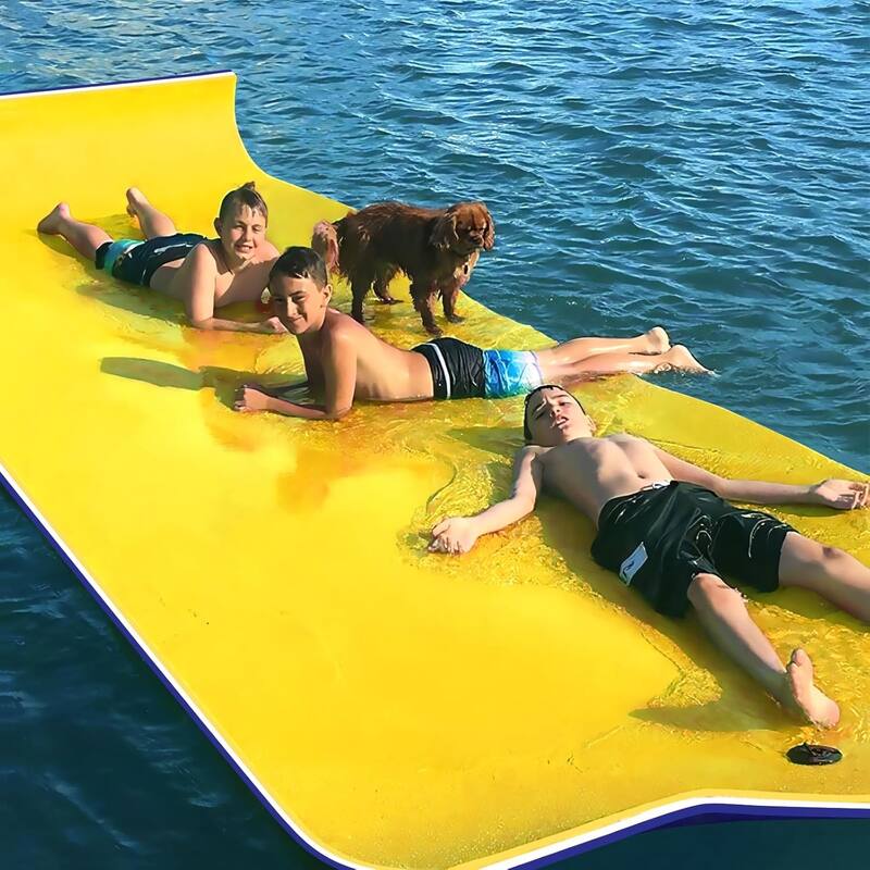 3 Layer Swimming Pool Float Floating Mat in Yellow and Blue