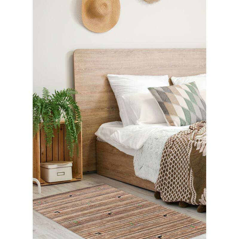 ECARPETGALLERY Hand Loomed Kashkuli Gabbeh Brown Wool Rug - 3'2 x 4'7