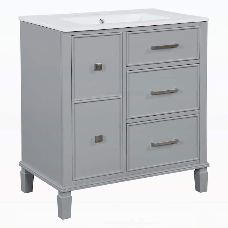 30 Inch Bathroom Vanity with Ceramic Sink