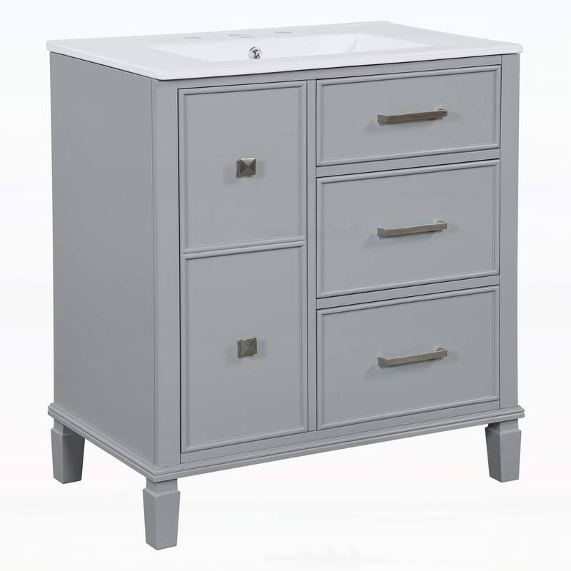 Modern Design Bathroom Storage Cabinet with Ceramic Sink Combo