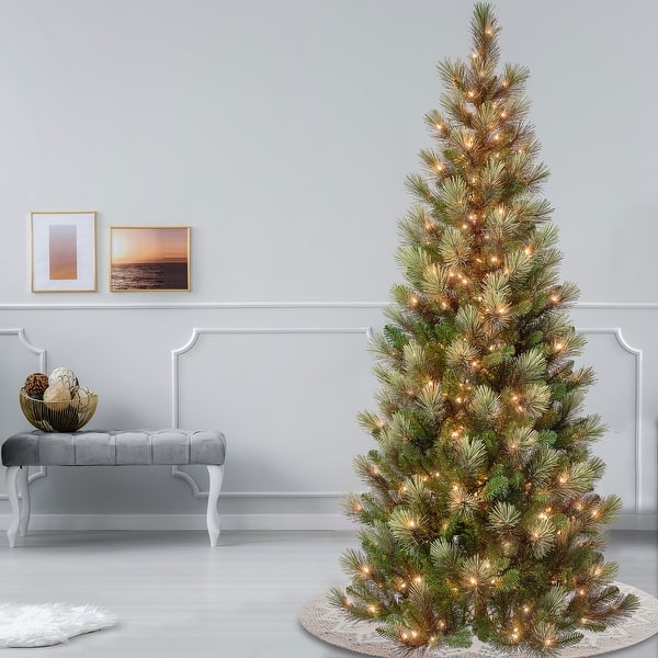 National Tree Company 7.5 ft. Charleston Pine Slim Tree with Clear Lights - 7.5 Foot