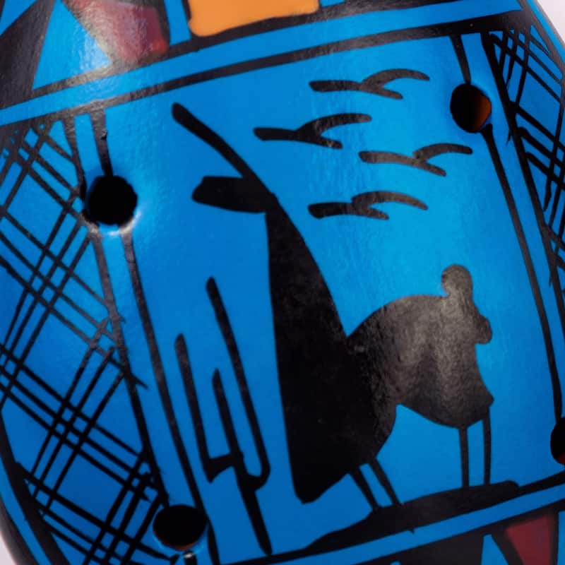 Novica Handmade Blue Wind Ceramic Ocarina