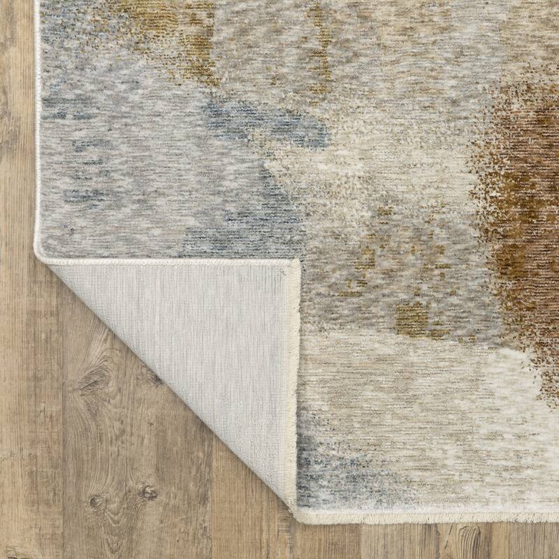 Style Haven Hendrix Soft Contemporary Abstract Beige/ Rust Fringe Edge Area Rug