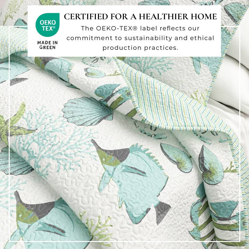 Linery & Co. Coastal Microfiber Quilt Set With Shams
