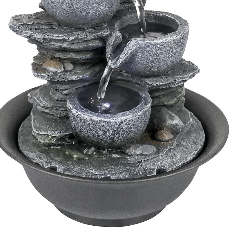4-Tier Water Fountain Indoor Relaxation Waterfall Feature for Home
