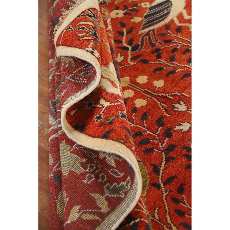 Hand Knotted Oriental 100% Wool Carpet Traditional All-Over Oranges & Rust Ziegler Area Rug - 11' 10'' X 8' 10''