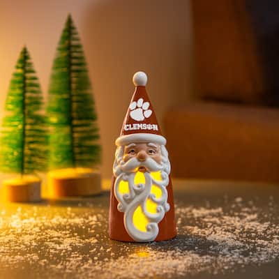 Clemson University Santa LED Garden Statuary, 8"