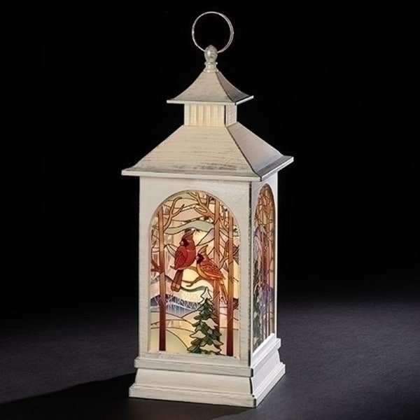 17.5” Cardinal Lantern Stain Glass - N/A