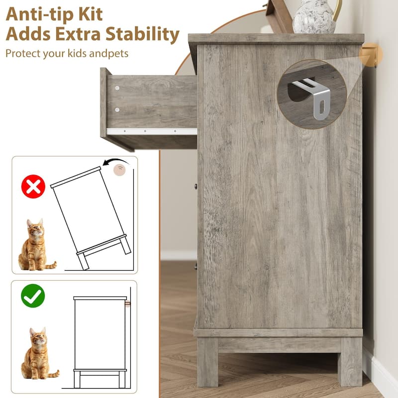 47" Wide Drawer Dresser, with Storage Freestanding