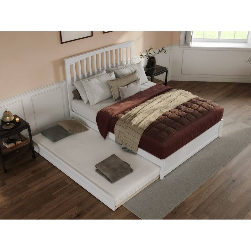Everett Platform Bed with Panel Footboard and Twin XL Trundle