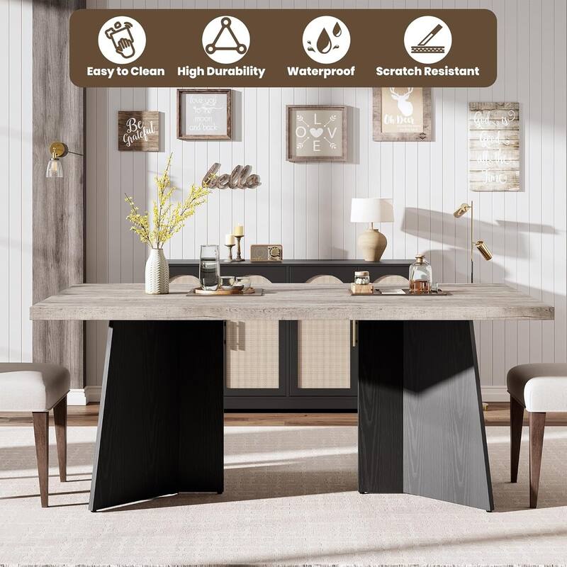 63" Modern Kitchen Dining Table for 6-8 People for Kitchen, Conference Room, Home