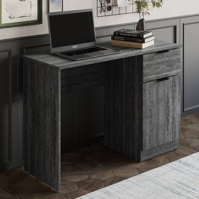 CraftPorch Mid Century wooden Writing Table with Cabinet