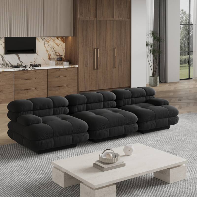 Sectional Sofa, 109'' Modular Sectional Couch Modern Tedy Velvet Sofa 3-Seater Couch for Living Room