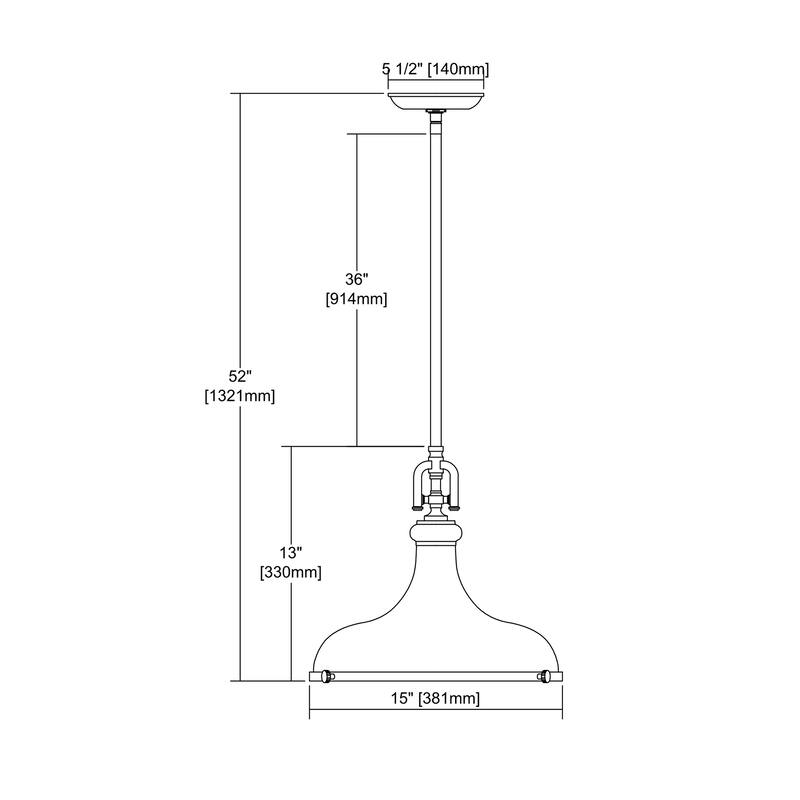 Elk Home Rutherford Weathered Zinc With Nickel Shade 1 Light Pendant - Polished Nickel, Weathered Zinc